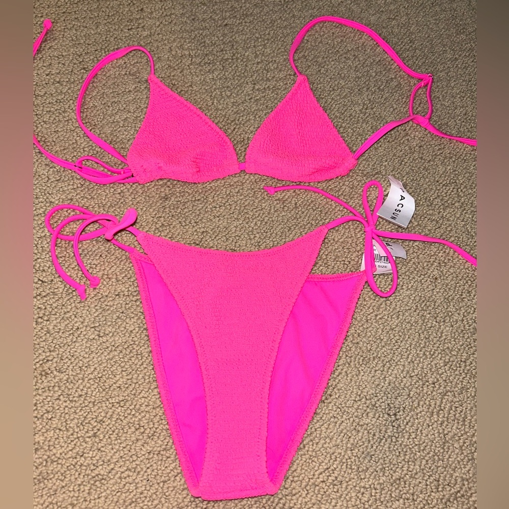 NWT pacsun la hearts pink scrunch bikini